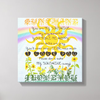 Zonneuwen en regenbogen canvas afdruk