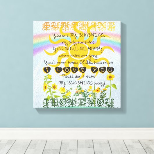 Zonneuwen en regenbogen canvas afdruk (Insitu (Houten vloer))