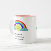 Zonneuwen en regenbogen tweekleurige koffiemok (Voorkant links)