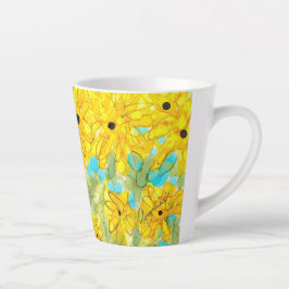 Zonneuwheid op mijn schouderklopbekertje latte mok