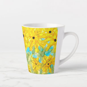 Zonneuwheid op mijn schouderklopbekertje latte mok