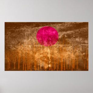 Zonnevaste Abstracte verf 3 Poster