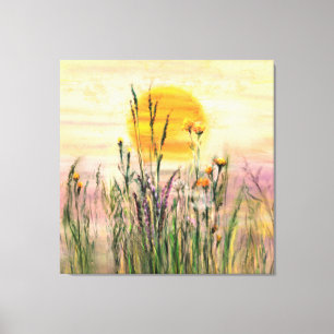 Zonneveld Landschap Canvas Print - Schilderij