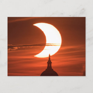 Zonneverduistering 2021 Briefkaart met onderdruk