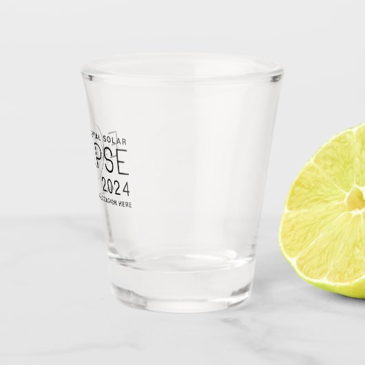 Zonneverduistering 2024 Aangepaste locatie Herdenk Shot Glas (Rechts)