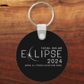Zonneverduistering 2024 Aangepaste locatie Herdenk Sleutelhanger (Achterkant)