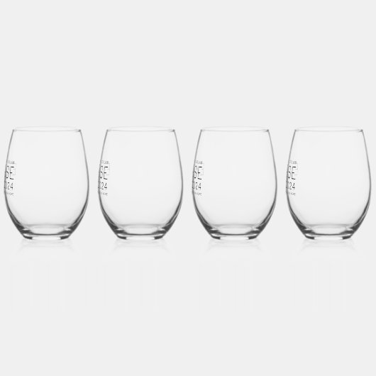 Zonneverduistering 2024 Aangepaste locatie Herdenk Wijnglas Zonder Voet (Links)