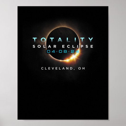 Zonneverduistering 2024 Cleveland Poster (Voorkant)