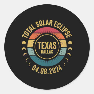 Zonneverduistering 2024 Dallas Texas State Solar E Ronde Sticker