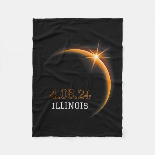 Zonneverduistering 2024 Illinois Totality Spring 4 Fleece Deken (Voorkant)