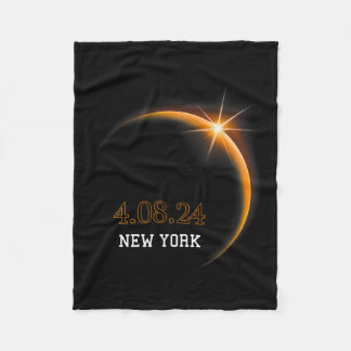 Zonneverduistering 2024 New York Totality Spring 4 Fleece Deken