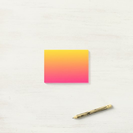 Zonneverloopgeel tot dieproze kleurstof ombre post-it® notes (Op bureau)