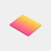 Zonneverloopgeel tot dieproze kleurstof ombre post-it® notes (Schuin)