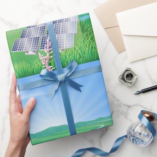 Zonneverlooppapier voor hernieuwbare energie cadeaupapier