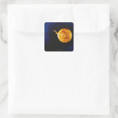 Zonnevlam Vierkante Sticker (Tas)