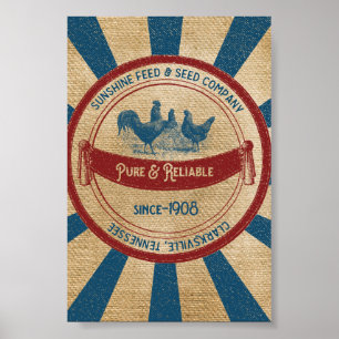  Zonnevoer Kippen Advertisatie Poster