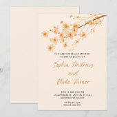 Zonnevrije Oranje bloemen Eenvoudig roomhuwelijk Kaart (Voorkant / Achterkant)