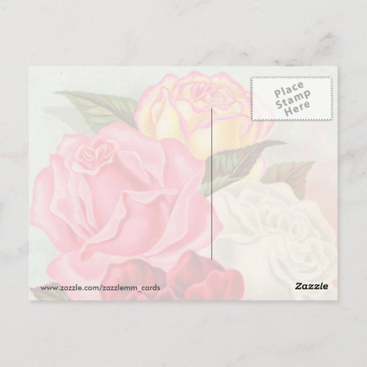 Zonnevrije Rozen Briefkaart (Achterkant)