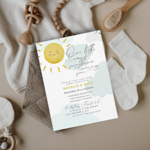 Zonnewolken Genderneutraal Baby shower Kaart