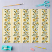 Zonnewortel bloemenstreep op gebroken wit tissuepapier (Craft)