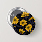 Zonnewortel, wilde zonnebloem in geel en blauw ronde button 5,7 cm (Voorkant /achterkant)