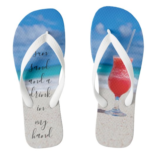 Zonnezand en Drink in de hand Tropical Cocktail Be Teenslippers (Voetbed)