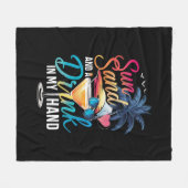 Zonnezand en een Drink In My Hand Beach Cruise Fleece Deken (Voorkant (Horizontaal))