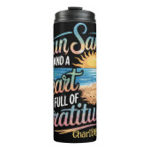 Zonnezand en een hart vol dankbaarheid thermosbeker (Voorkant)