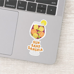 Zonnezand Sangria, Spaanse wijn, zomerstrand Sticker