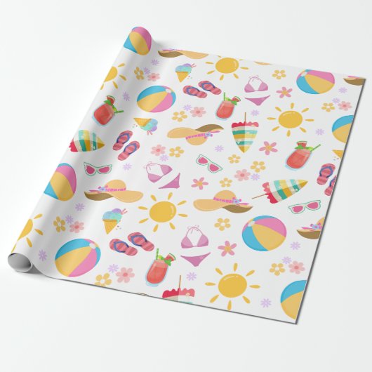 Zonnezomer Cadeaupapier (Uitgerold)