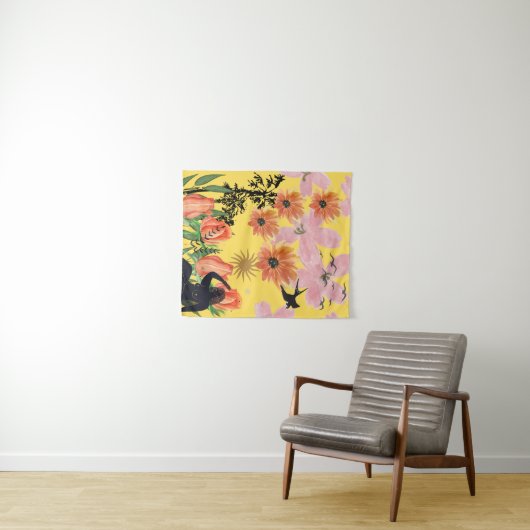 Zonnezomertuin mooie bloemen natuur wandkleed (In Situ (horizontaal))