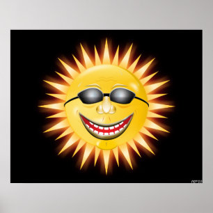 Zonnezon glimlachen poster