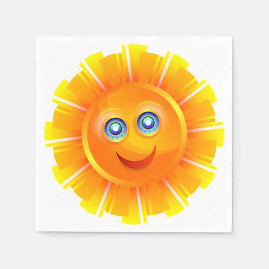 Zonnezon glimlachen servet (Voorkant)