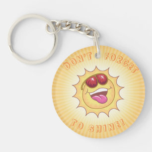 Zonnezon glimlachen sleutelhanger