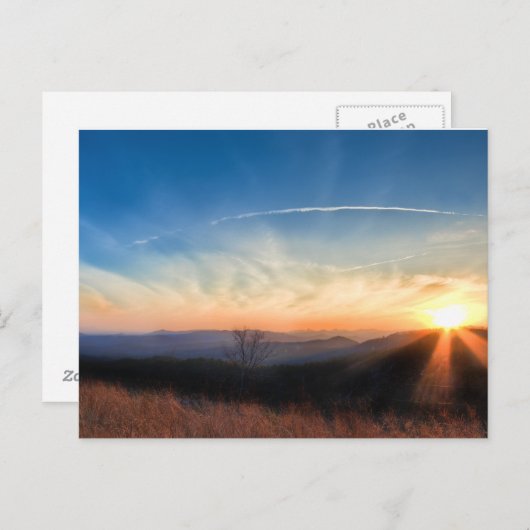 zonnezon in het Appalachian and Blue Ridge Mountai Briefkaart (Voorkant / Achterkant)