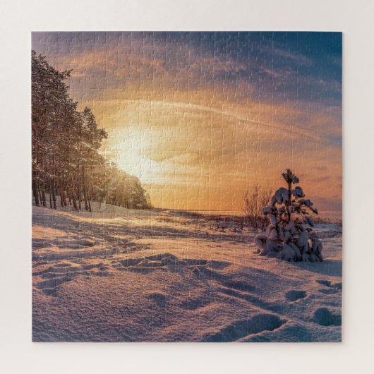 Zonnezone sneeuwkust zee legpuzzel (Verticaal)