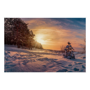 Zonnezone sneeuwkust zee perfect poster