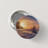 Zonnezone sneeuwkust zee ronde button 3,2 cm (Voorkant /achterkant)