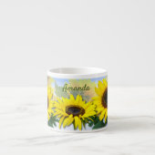 Zonnezonnebloem Aangepaste tekst koffie Mu Espresso Kop (Voorkant)