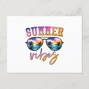 Zonnezonnebril van de zomerknoppen met een palmboo briefkaart
