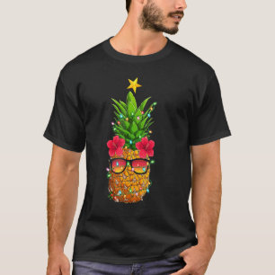 Zonnezonnebril Xmas verlichting ananas Christma T-shirt