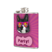 Zonnezonnebrillen met Tuxedo Cat Fun Art Heupfles (Links)