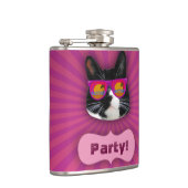 Zonnezonnebrillen met Tuxedo Cat Fun Art Heupfles (Rechts)