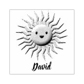 Zonnezonneschijn glimlachen met aangepaste naam 	rubberstempel (Afrduk)