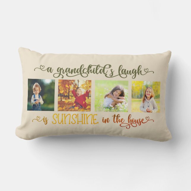 Zonnezonneschijn in het Huis Grootkind Citaat 4 Fo Kussen (Voorkant)