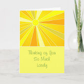 Zonnezonnige denking van jou verzenden kaart (Voorkant)