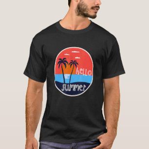 Zonnezonsondergang bij Hallo zomervakantie T-shirt