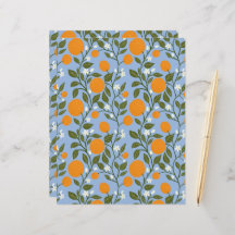 Zonnig Citrus Grove Pattern Platte Papier Blad