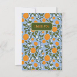 Zonnig Citrus Sinaasappels Grove Pattern Bedankkaart