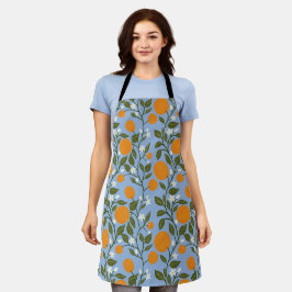 Zonnig Citrus Sinaasappels Grove Pattern Schort